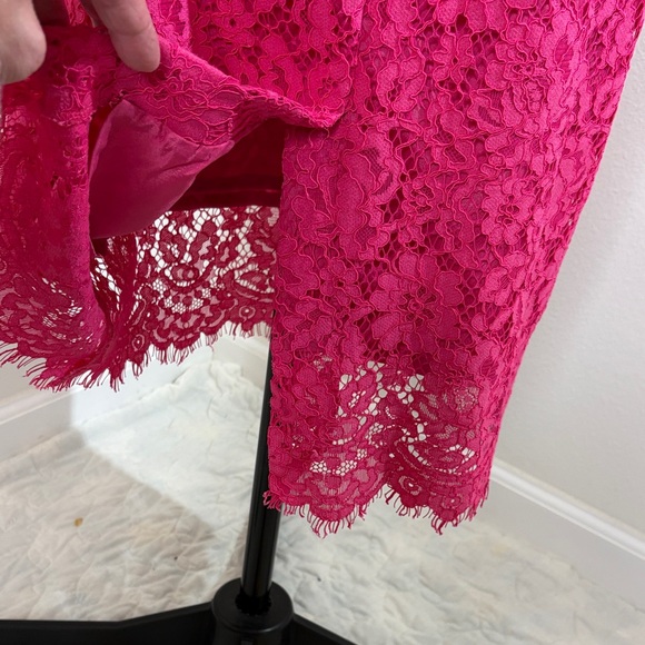 NWT J Crew Hot Pink Lace Tailored Slip Dress Women’s Sz 2 - Picture 4 of 8
